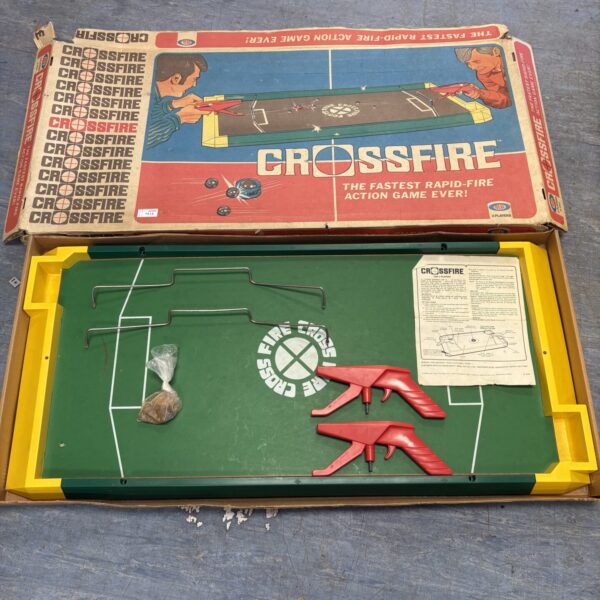 Vintage Crossfire board game with colourful playing field and components.