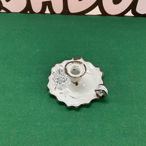 Vintage enamel night light with floral design.