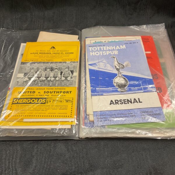 Vintage football programmes from the 1960s and 1970s, a collectible lot.