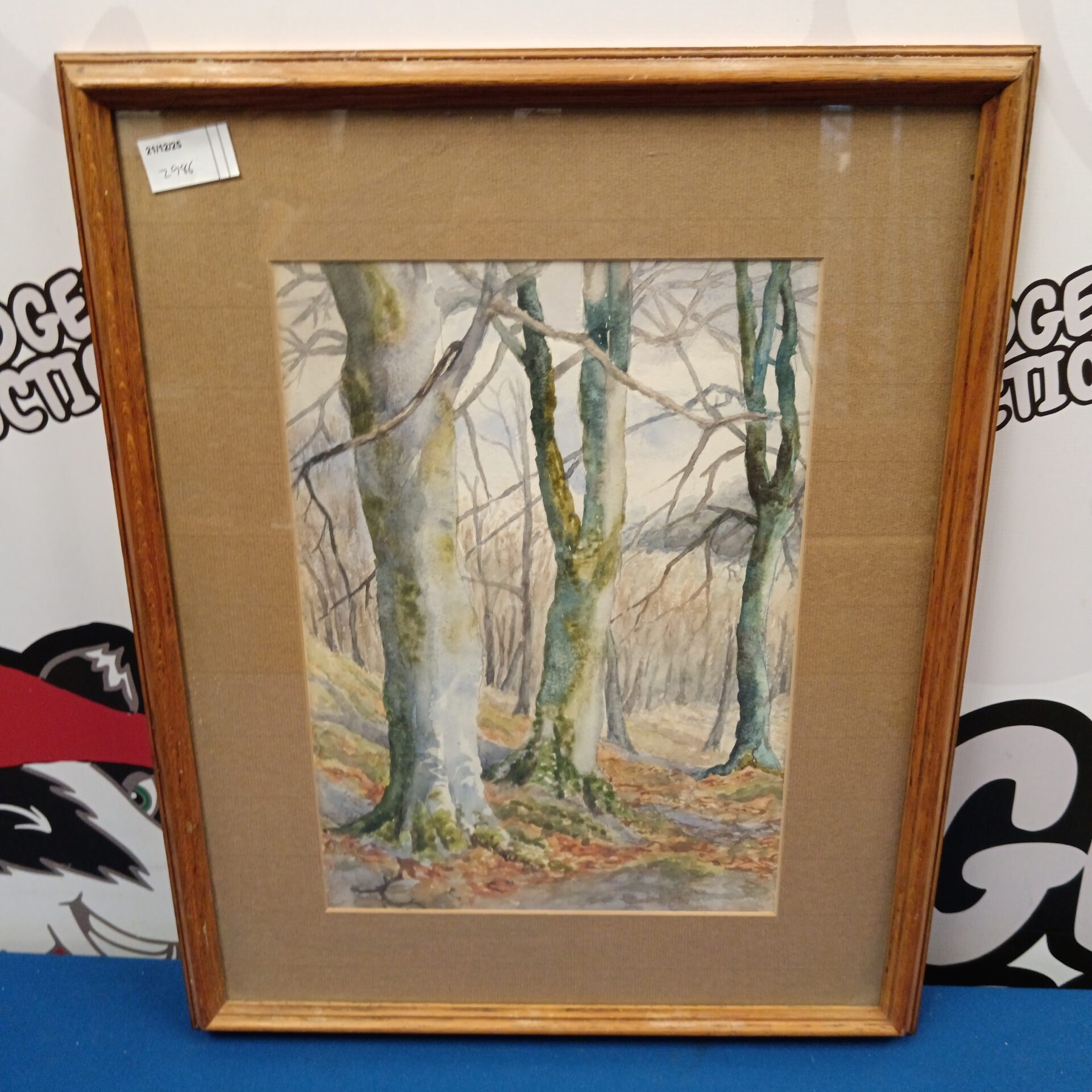 701 Original framed watercolour of a woodland scene