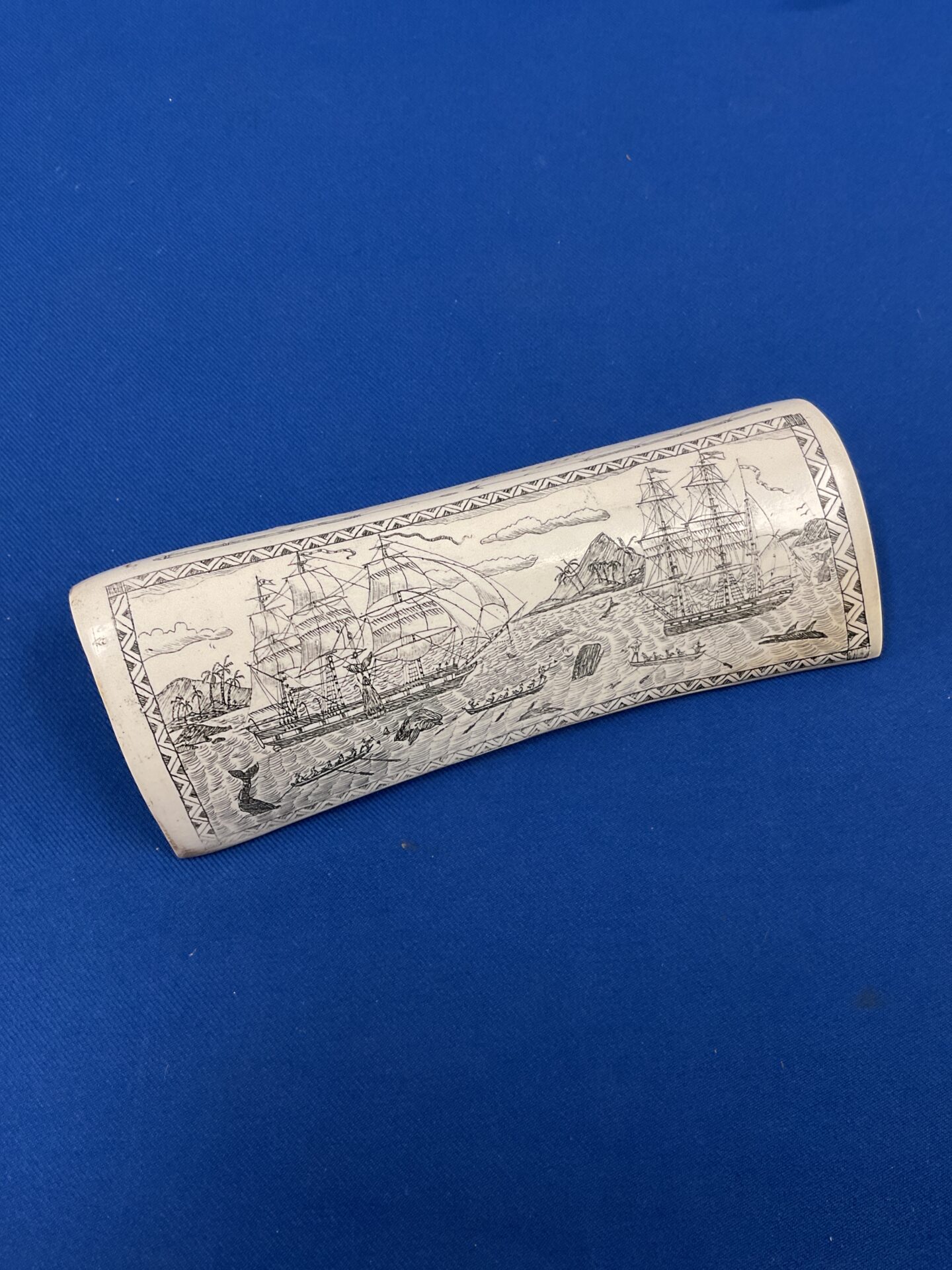 039 The whaler indian of tahiti scrimshaw