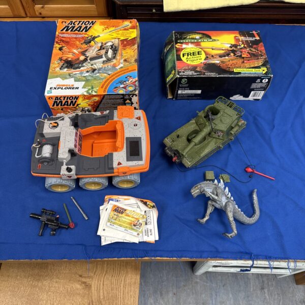 Vintage Action Man Godzilla Thunderblast tank toy set