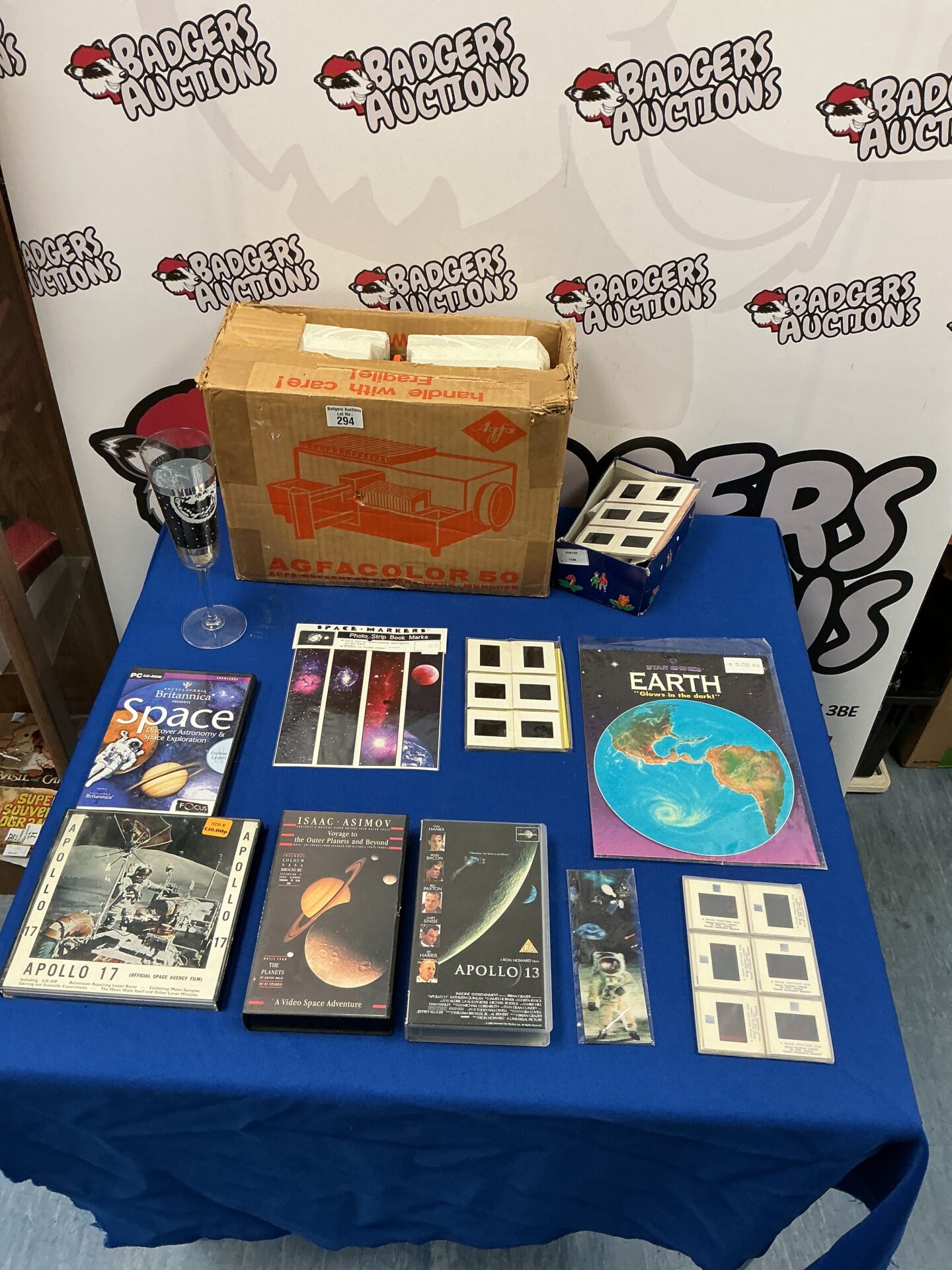 318 Selection of Apollo space films and slides with AGF Projector