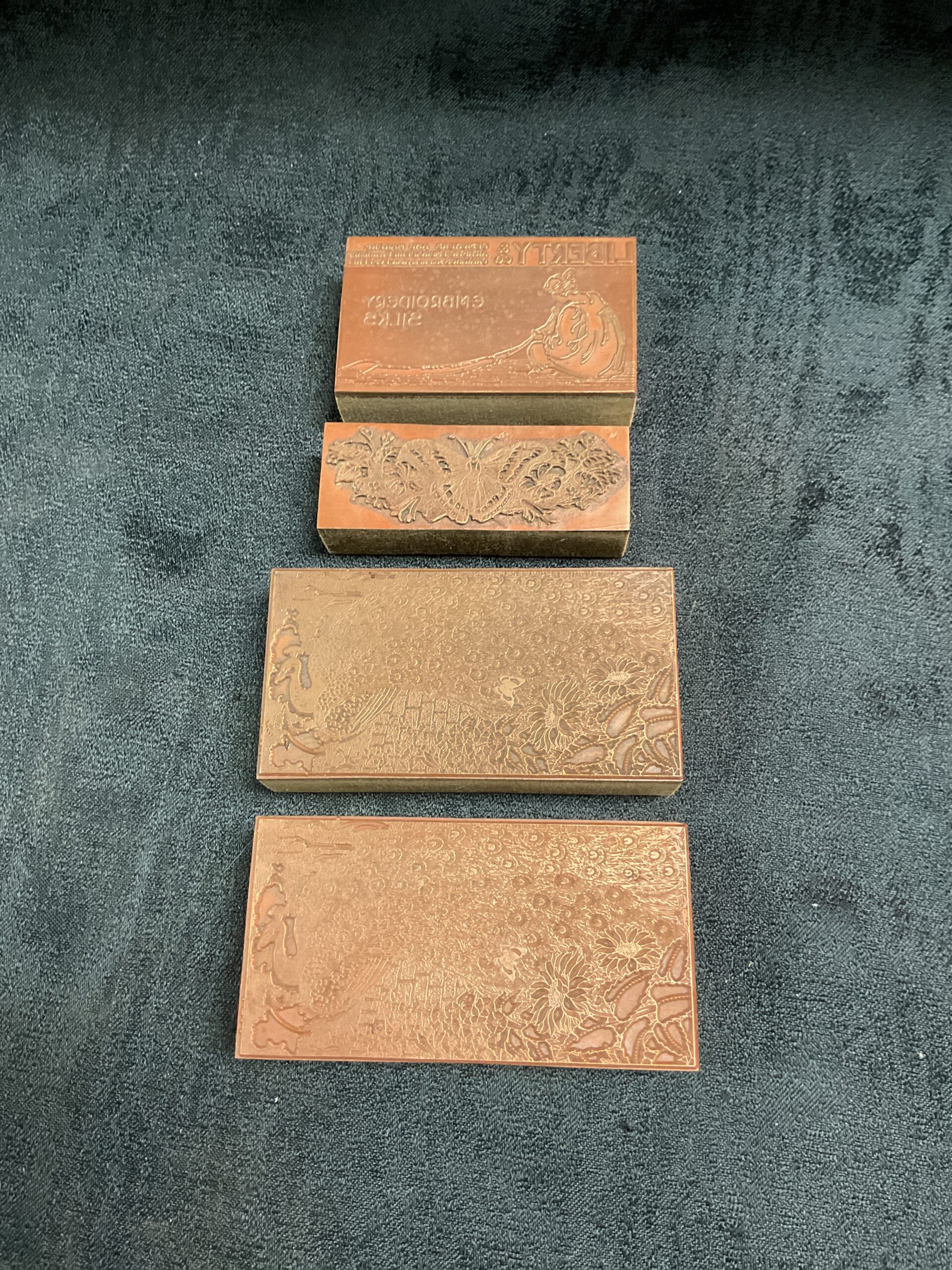 831 Four art nouveau copper printing blocks inc liberty and Co
