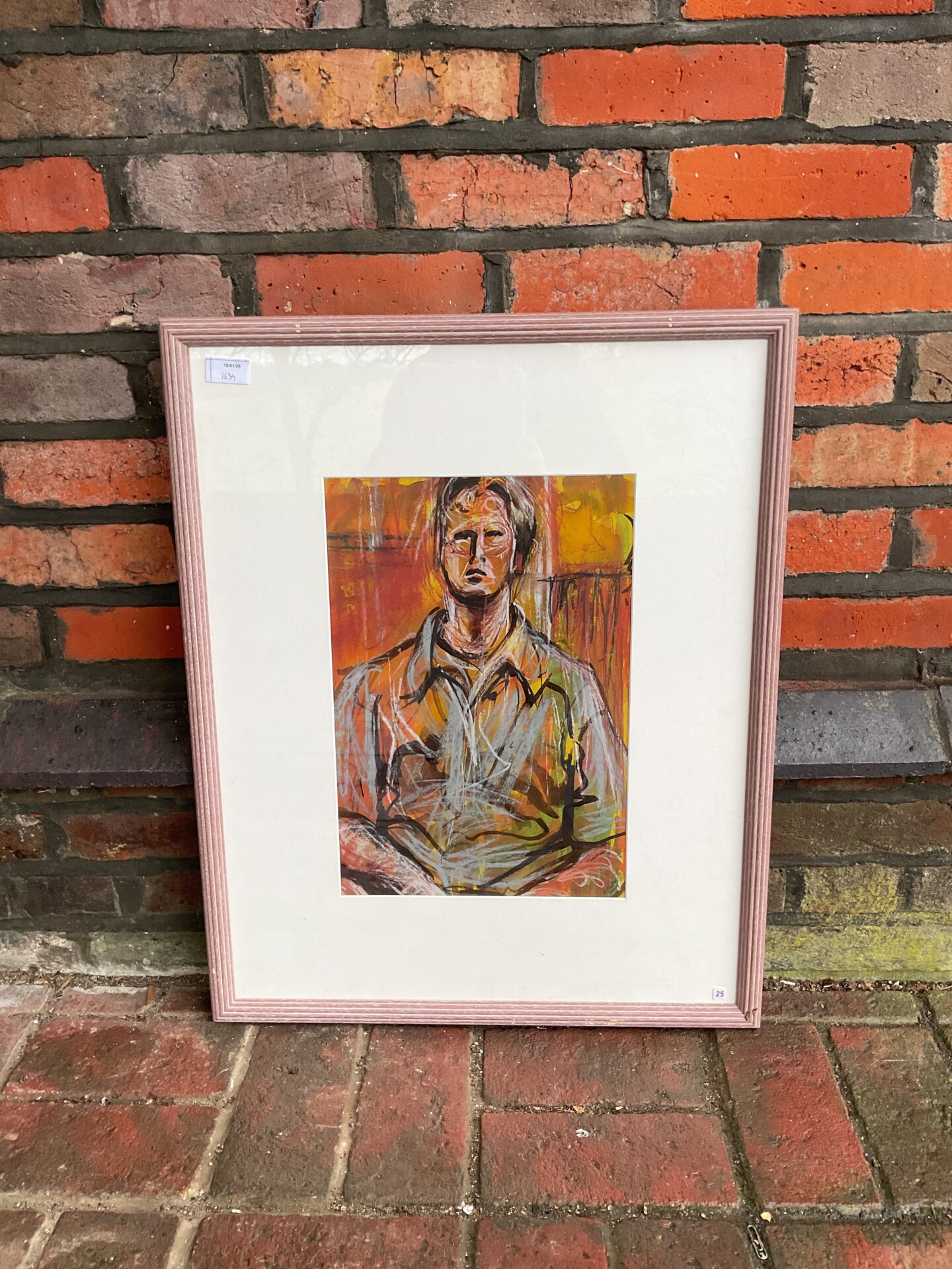 648 Beryl Tilley british artist 1929-2024 mixed composition portrait of a gent