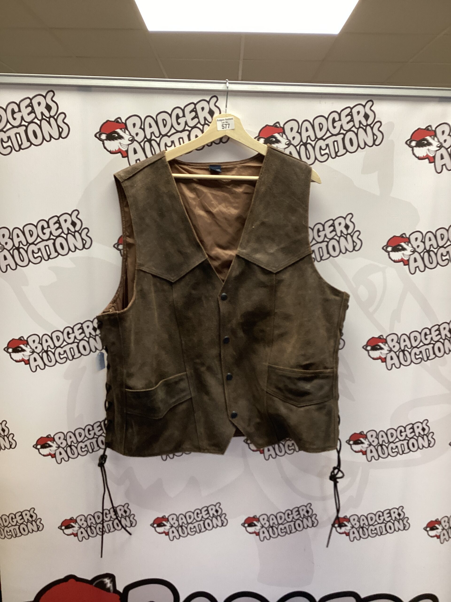 577 Brown suede waistcoat size 3XL