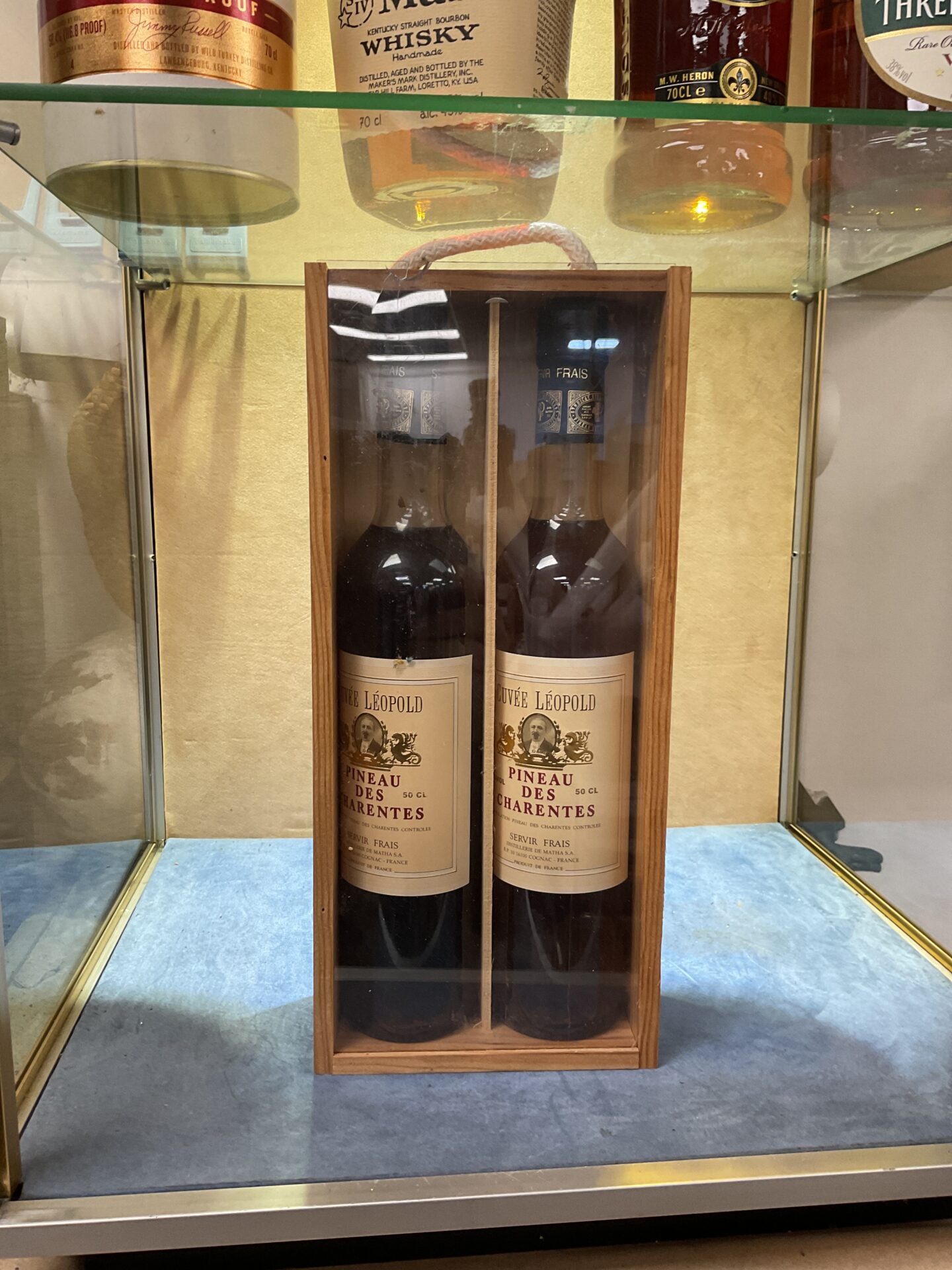 904 Two bottles of cuvee leopold pino des charentes wine in box