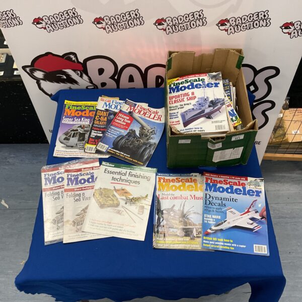 Lot of vintage FineScale Modeler magazines for scale modeling hobbyists.