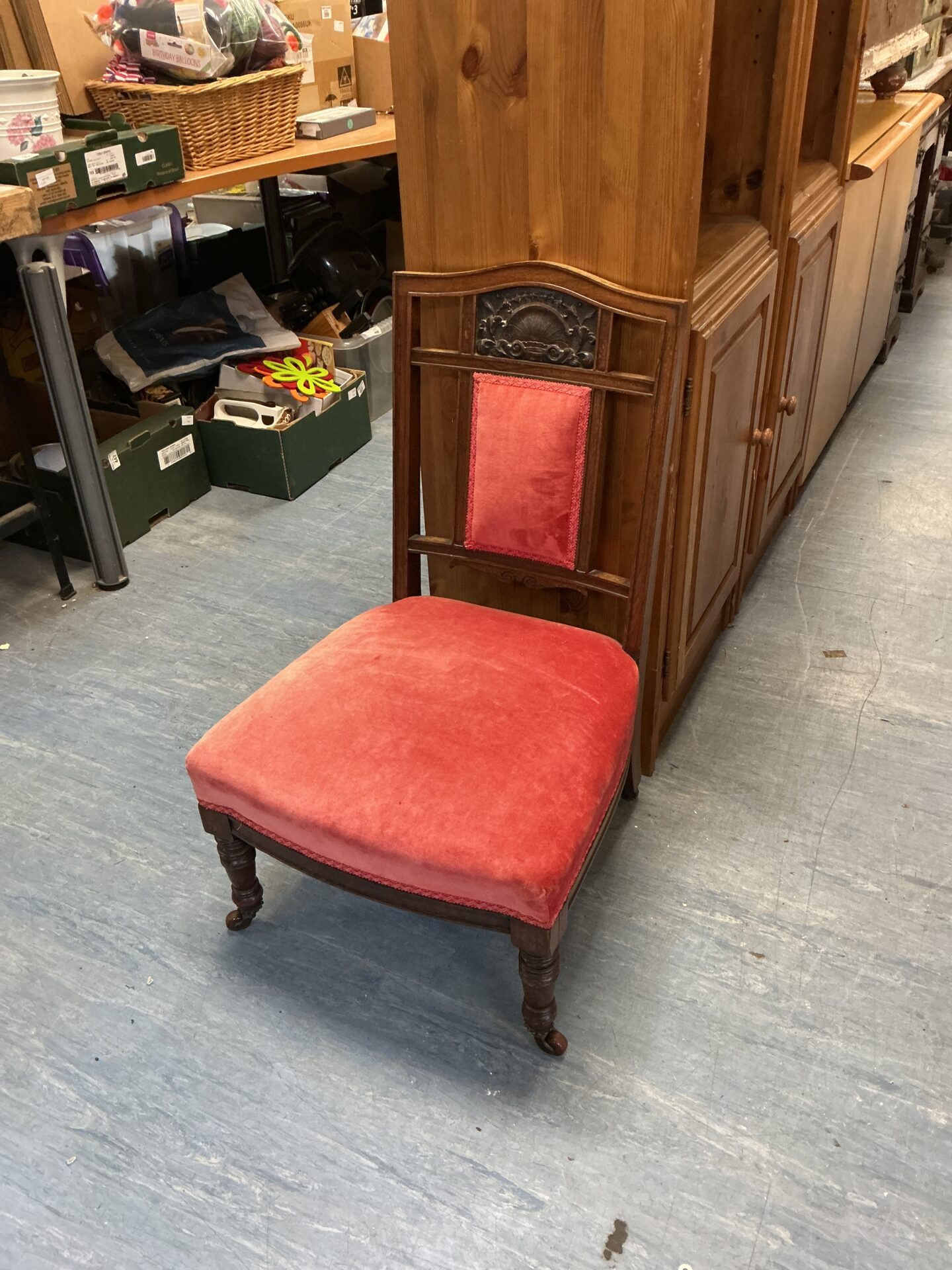 1137 Georgian shell relief carved back nursing chair
