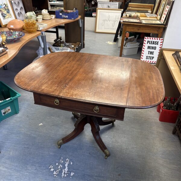 Antique Georgian Pembroke table with drop leaves, ideal for restoration.