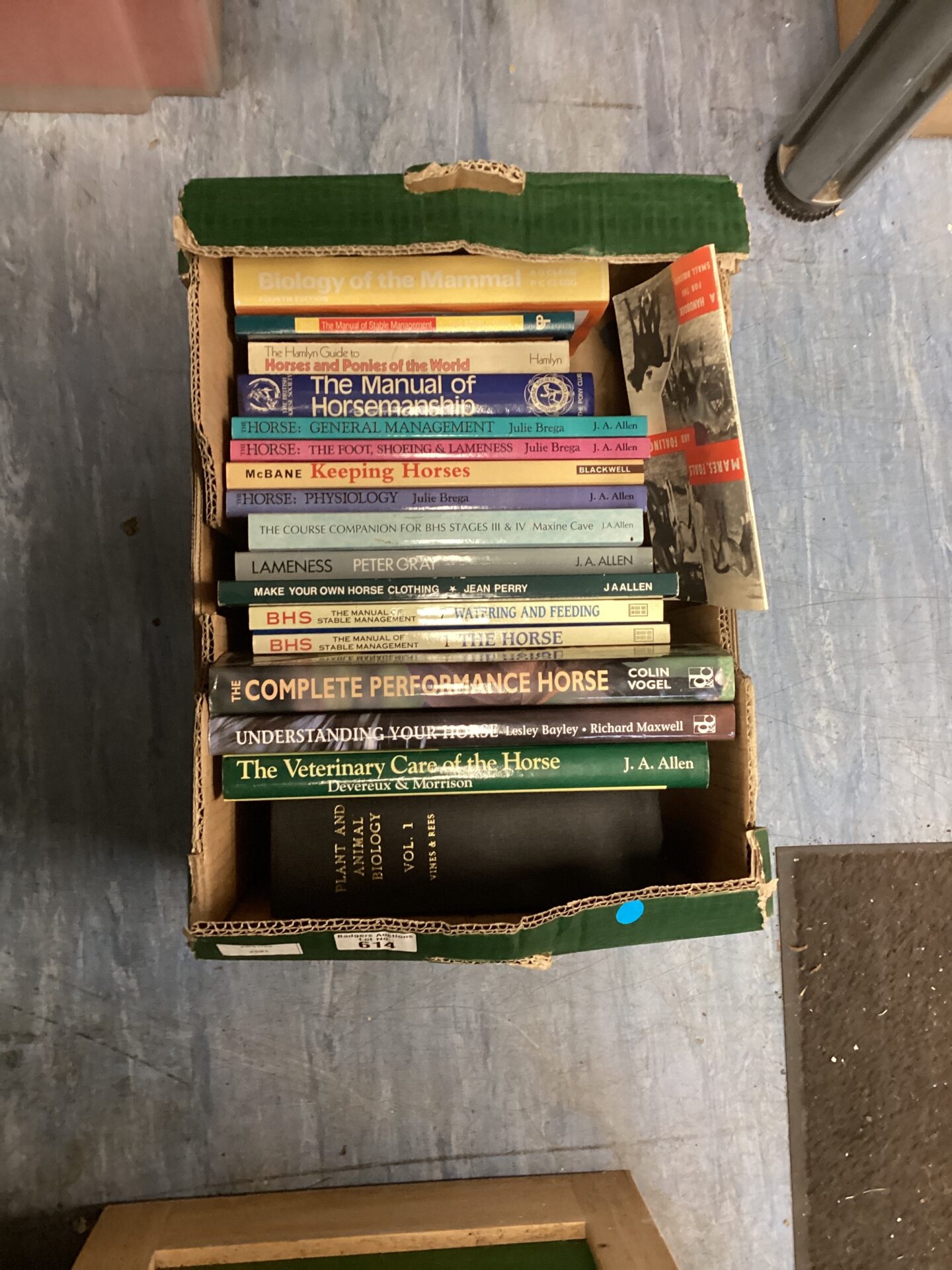 614 A box of horse riding and horse keeping and care books