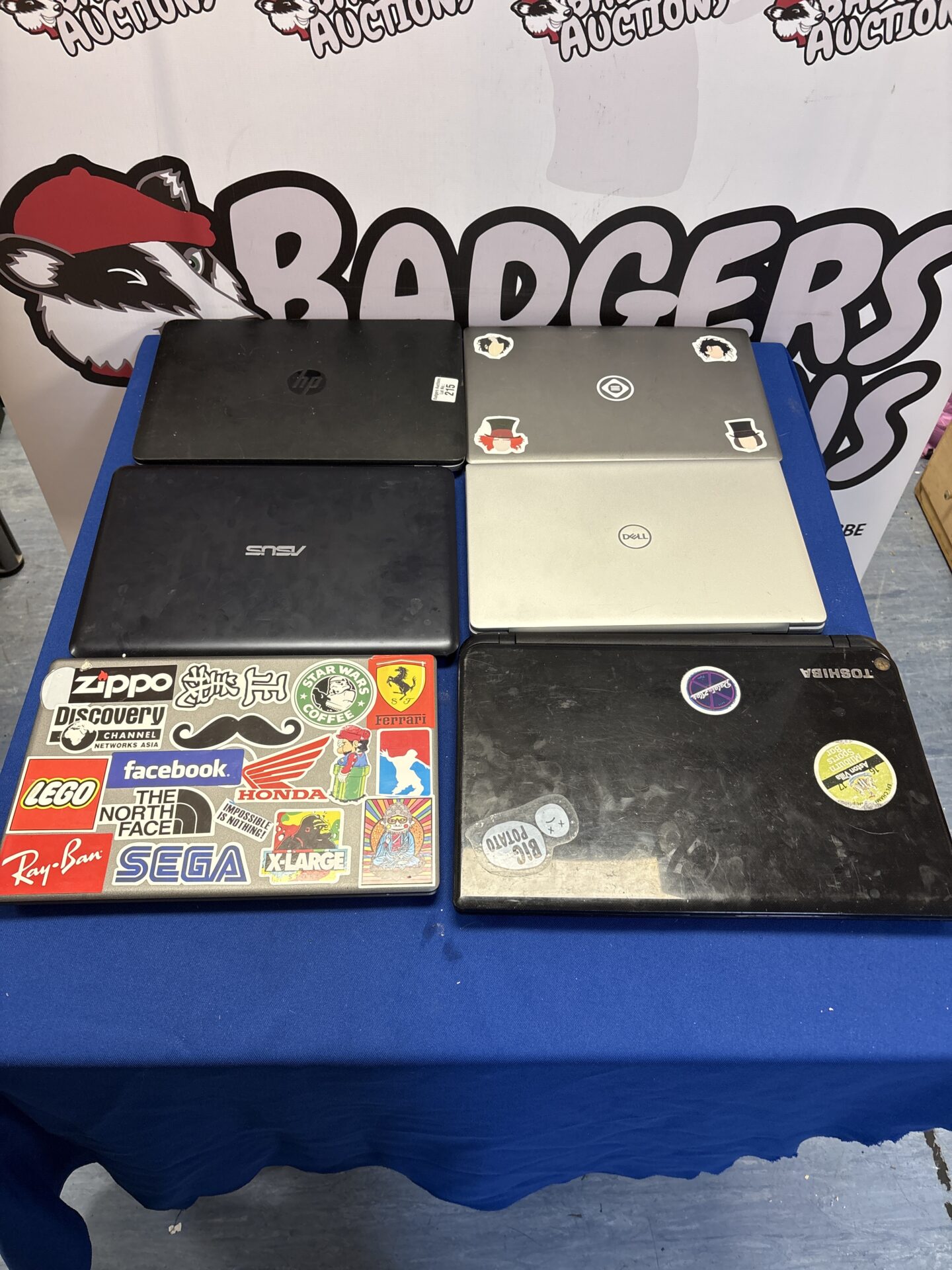 215 Bundle of laptops Inc dell, ASUS, HP And Entity