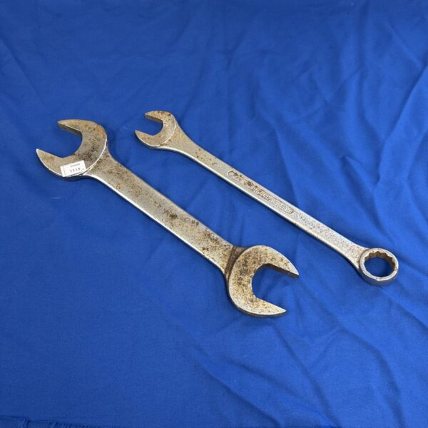 Vintage King Dick and Britool large spanners for workshop use.