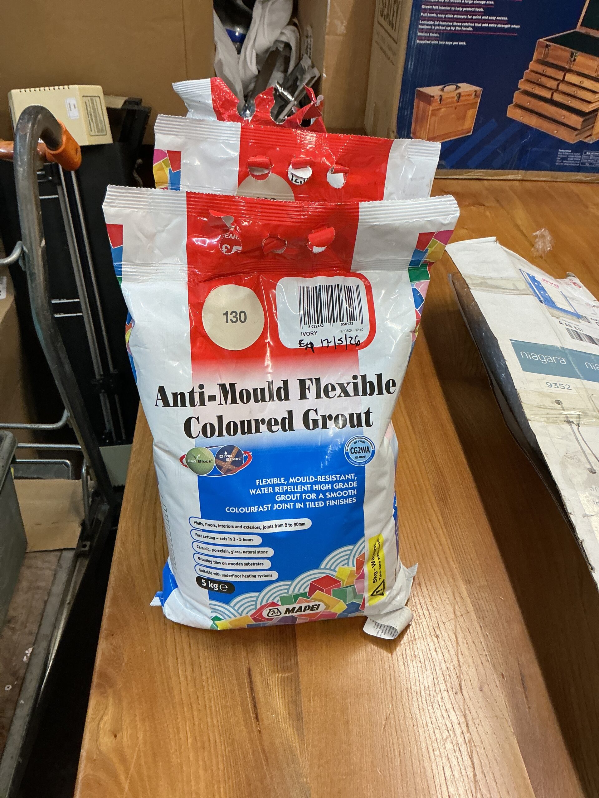 1232 Three bags of anti mould flexible grout