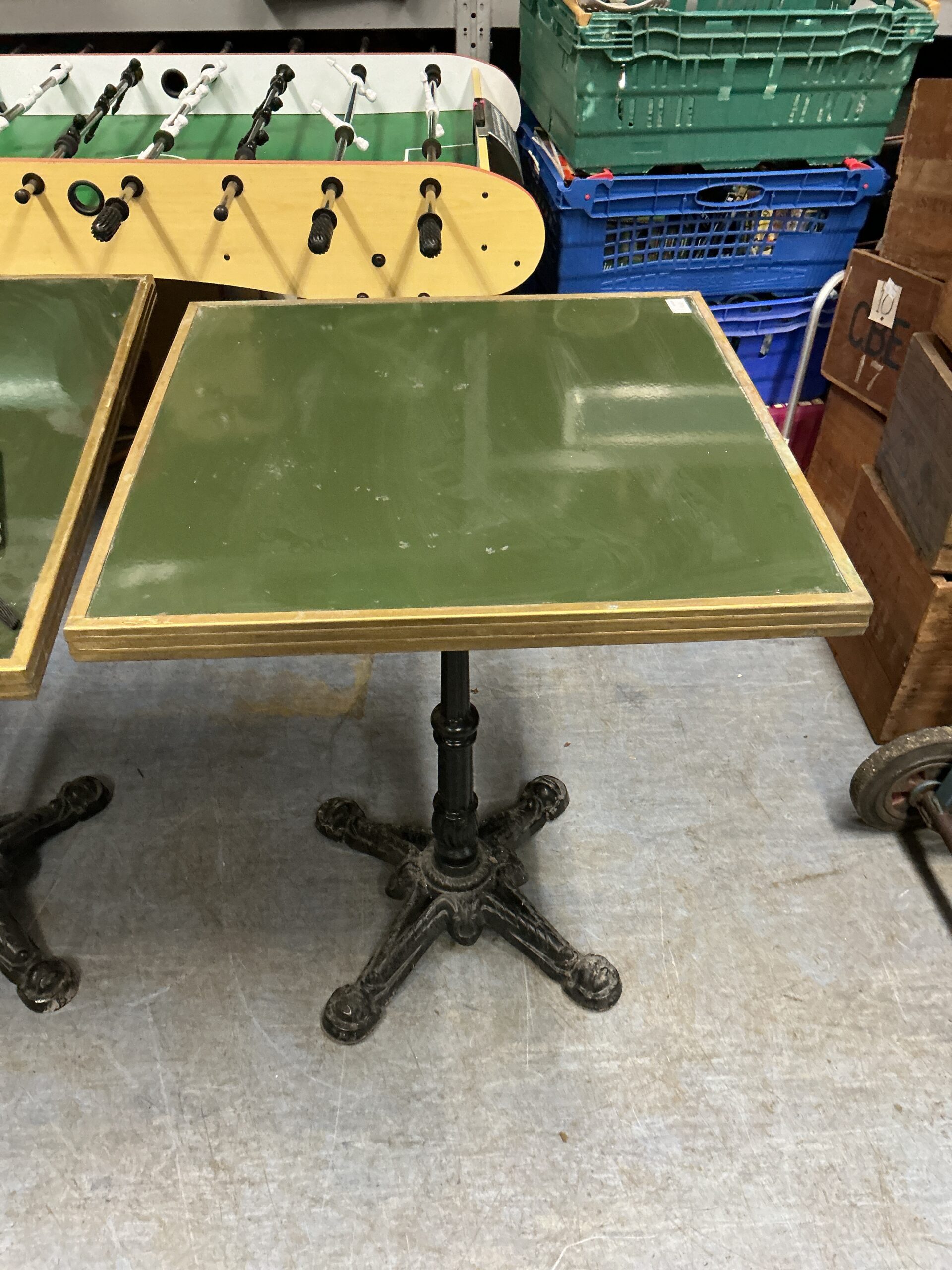 1352 andumez square pub table on cast iron base 24”x24”