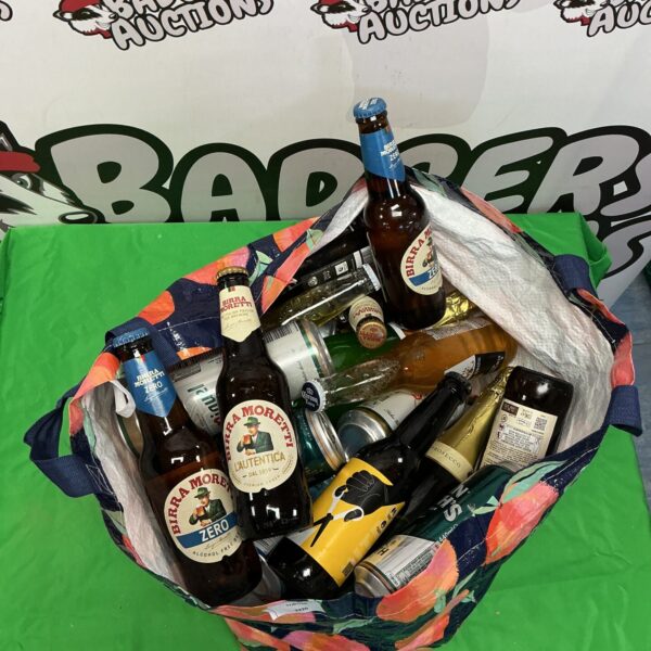 Mixed beer lot featuring Birra Moretti and other brands.