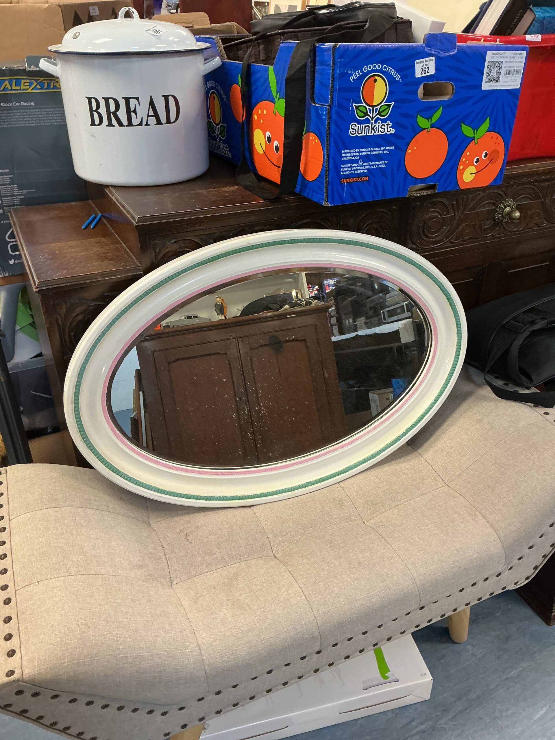 504 Decorative Framed oval mirror 32”x21”