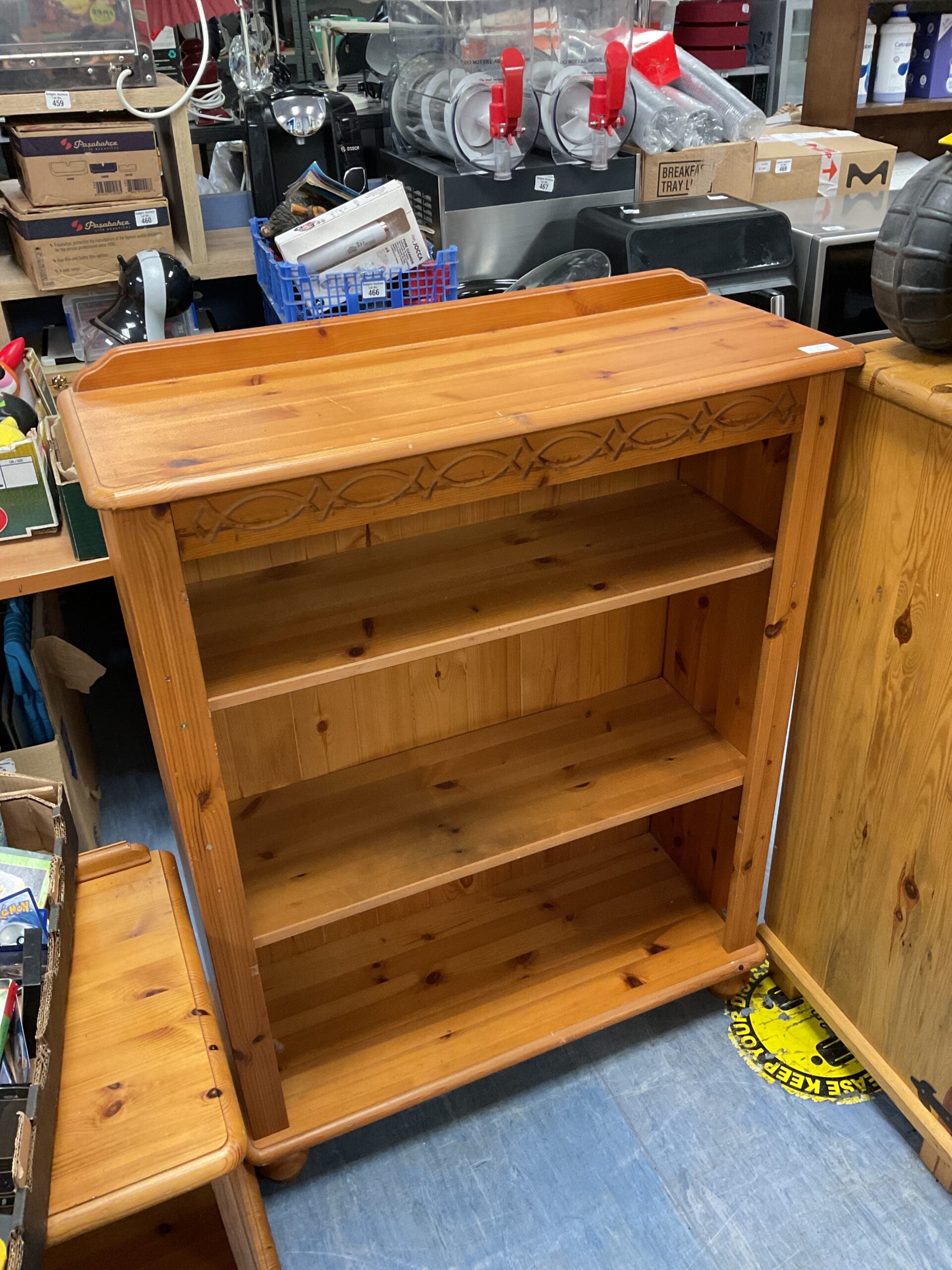 452 Pine three tier bookcase