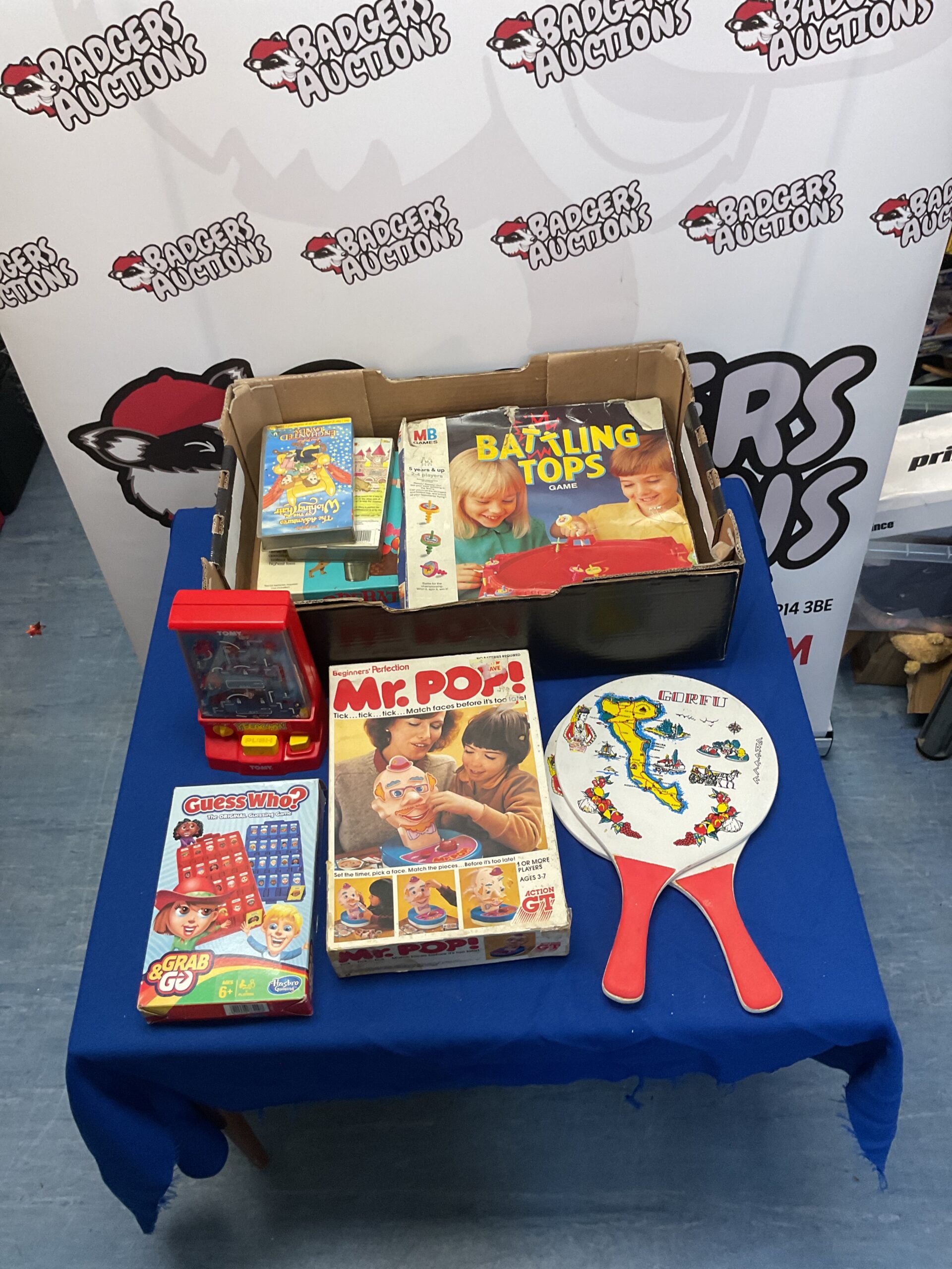 449 Nox of retro games incl. Mr Pop, Battling Tops, Guess Who, Tomy