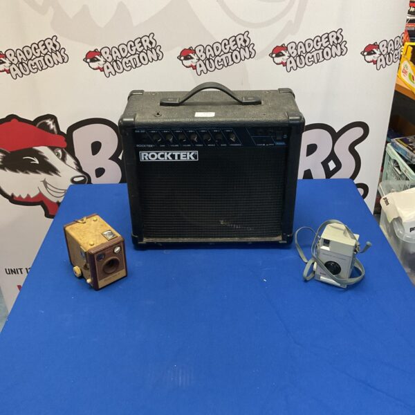 Vintage Rocktek RK20 guitar amplifier with cameras.