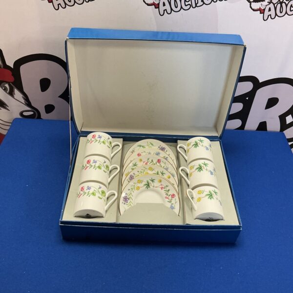Vintage Royal Worcester coffee set presented in its original presentation box.