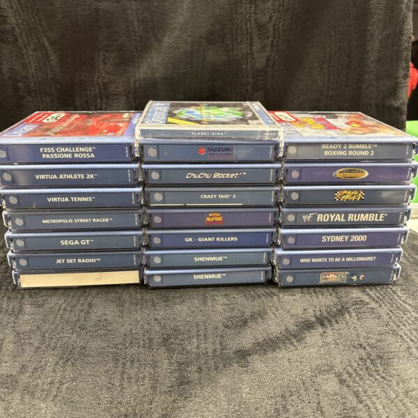 Sega Dreamcast games lot for retro gaming collectors.