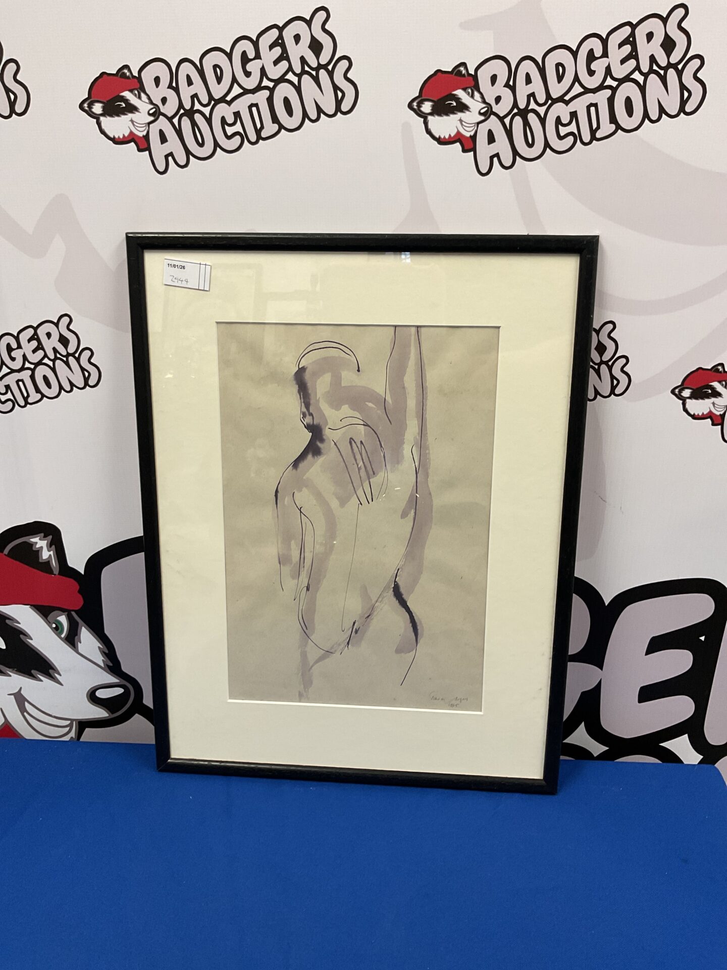 704 Simon rogers 1885 signed watercolour of a figure
