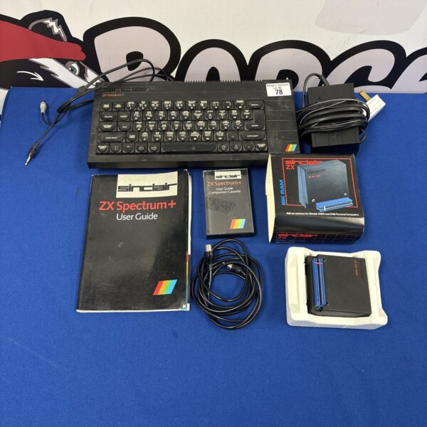 Boxed Sinclair ZX Spectrum + vintage computer with accessories.