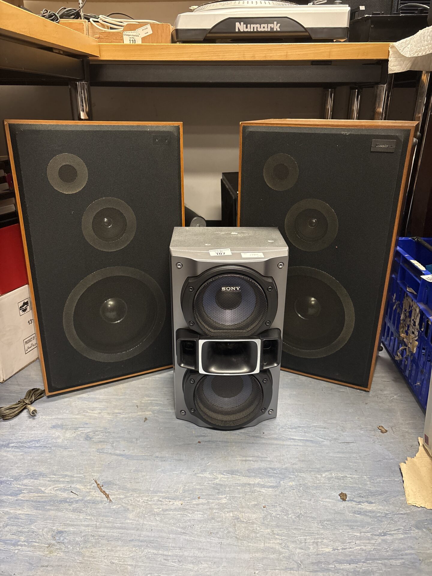 107 Sony SS-RG295 Bookshelf Speaker With A Pair Of Vintage Binatone Speakers