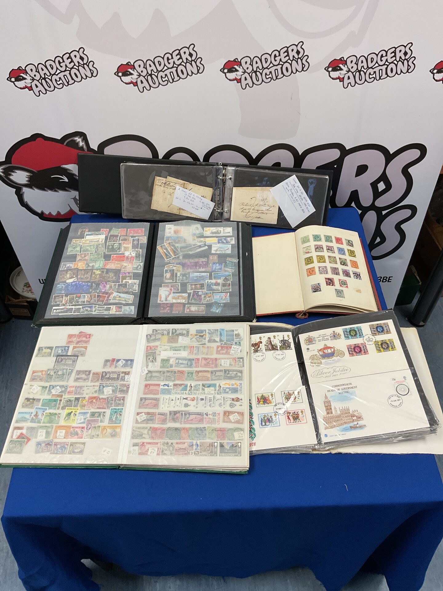 065 Collection of stamps in albums with letters & first day covers
