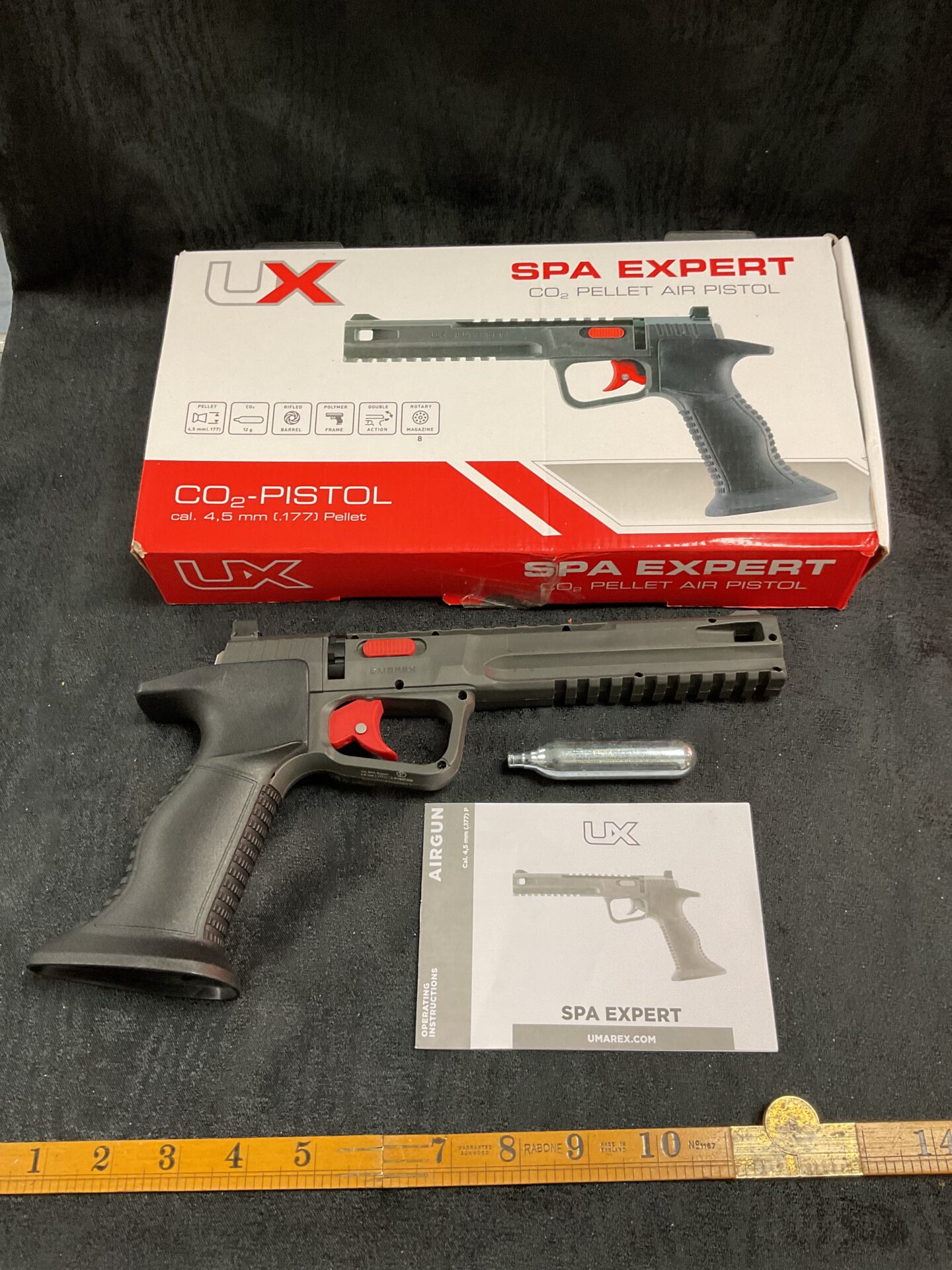 865 umarex ux spa expert co2 .177 Target pistol In box with spare co2 cartridge
