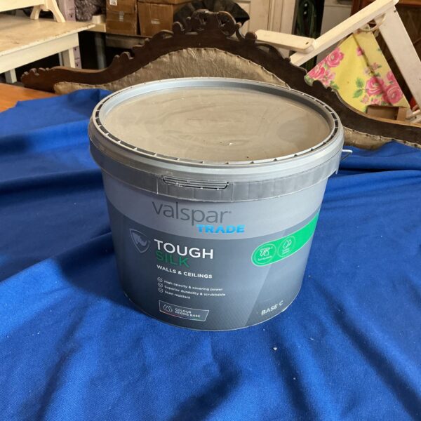 Valspar Tough Silk Base Paint container for DIY projects.