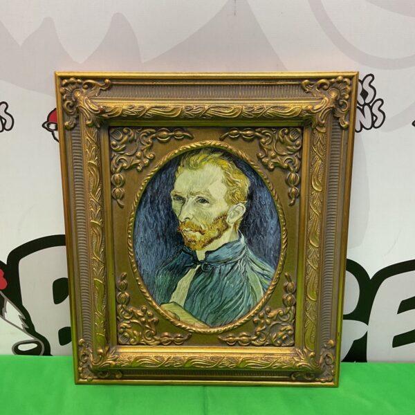 Gilt-framed vintage Van Gogh portrait print for wall decor.