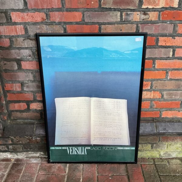 Vintage Versilia tourism poster with Romano Cagnoni photography.