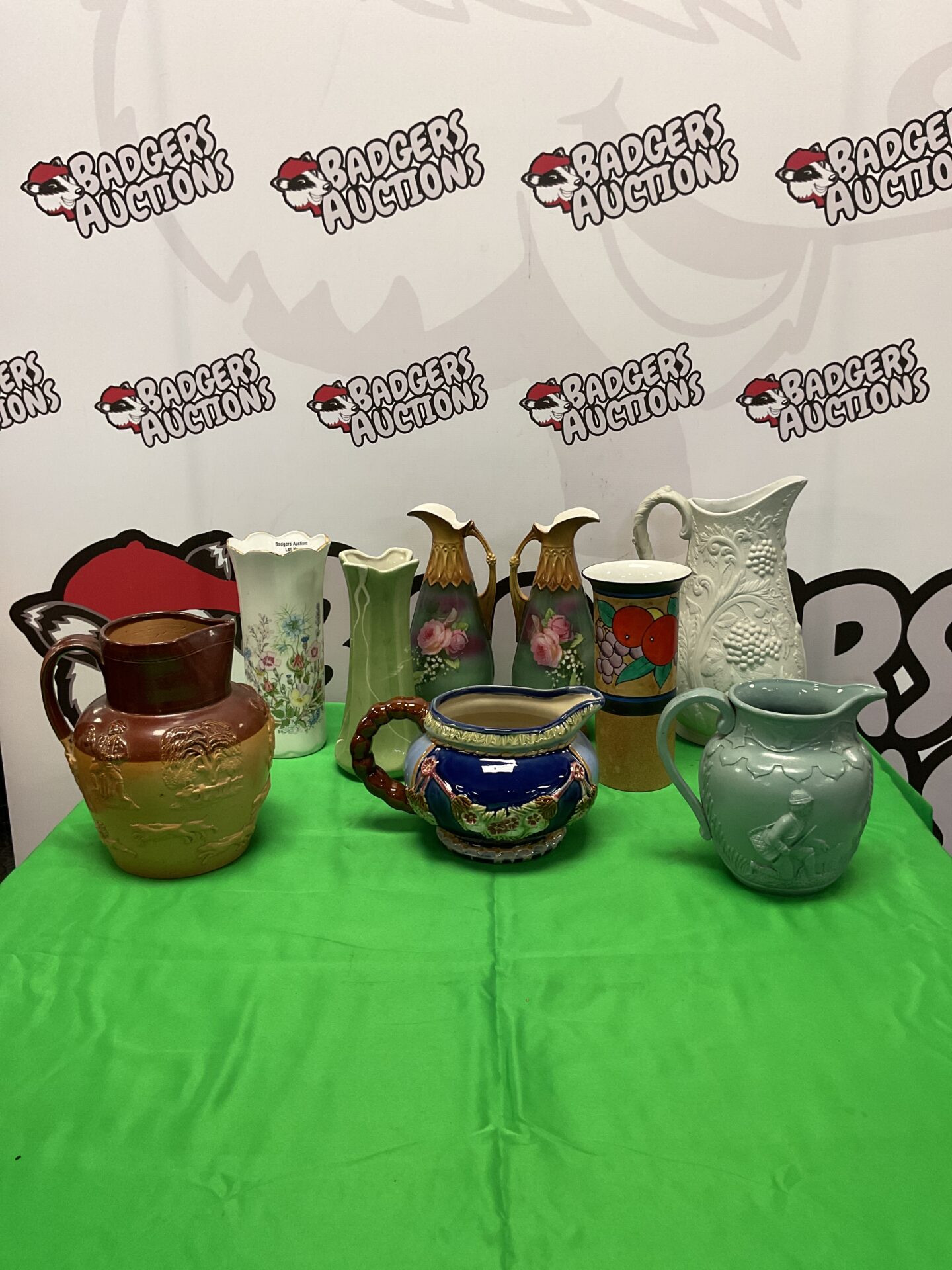 052 Lot of porcelain vases & jugs inc victorian pitchers & jugs