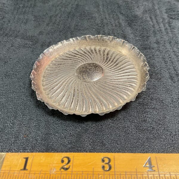Antique Victorian silver pin dish with fluted design.