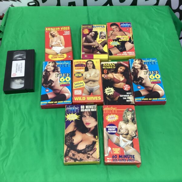 Vintage adult VHS cassette with explicit cover art.