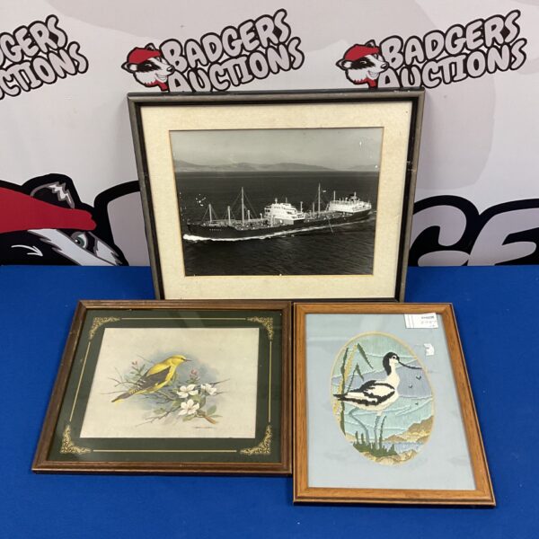 Vintage collection of bird prints and embroidery.