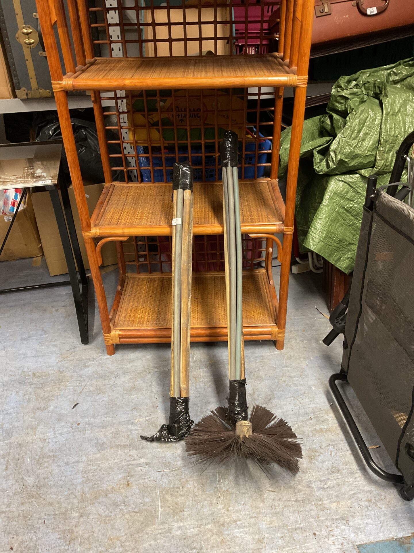 1123 Set of bamboo chimney sweep rods