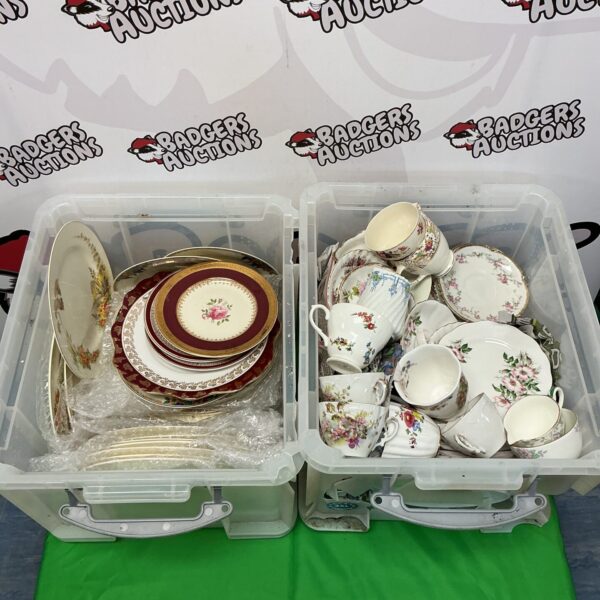 Vintage china collection featuring Royal Albert, Minton and Foley pieces.