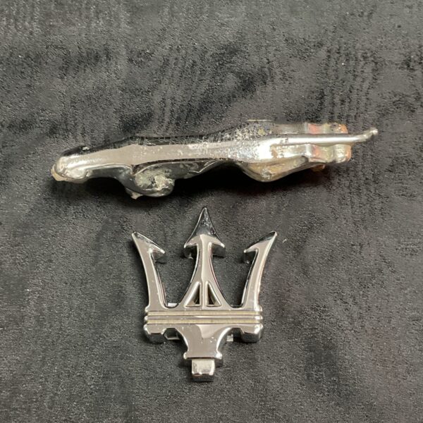 Vintage Jaguar mascot leaping cat bonnet ornament.