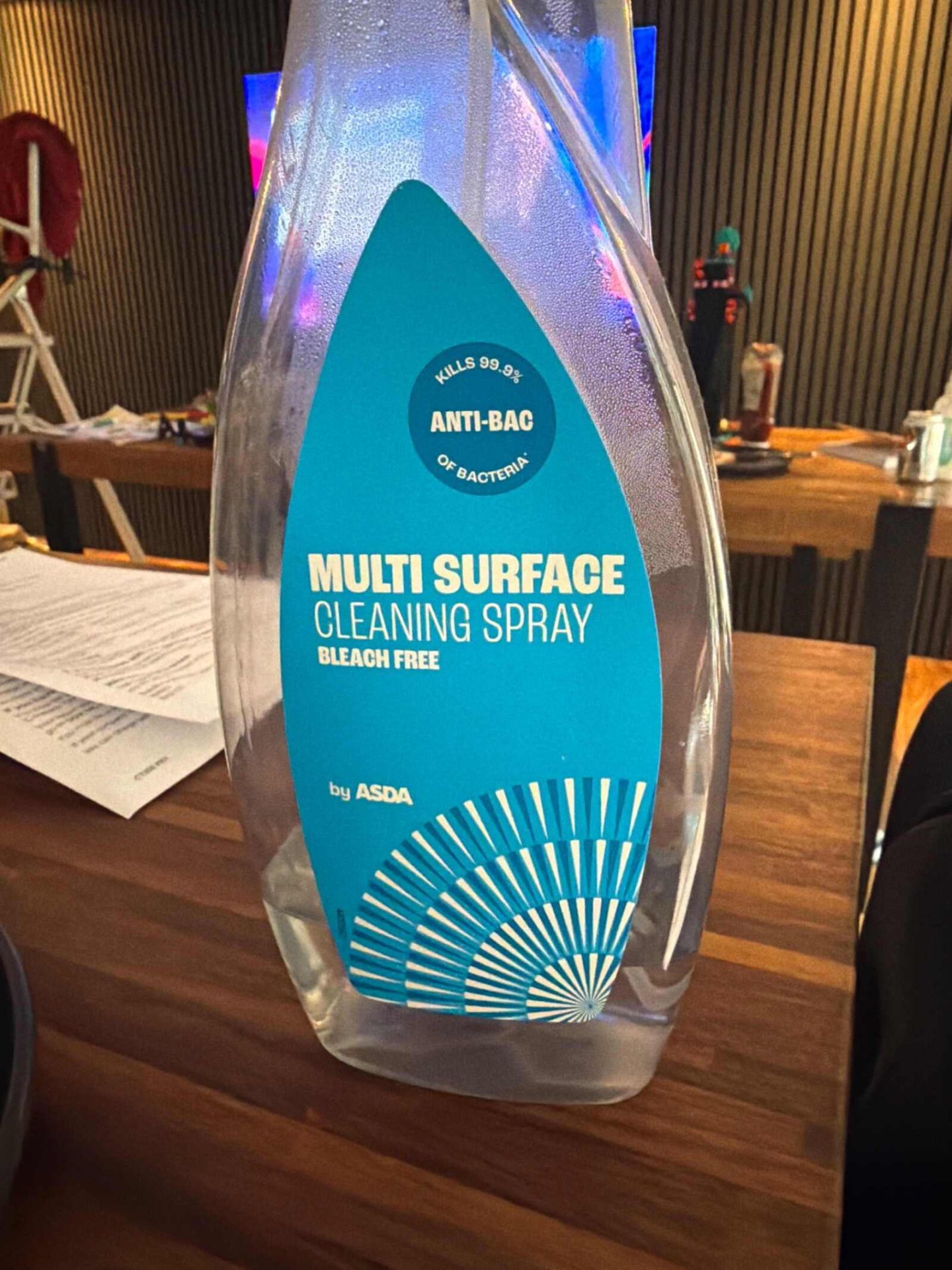 Vintage clear glass linen spray bottle, decorative atomizer.