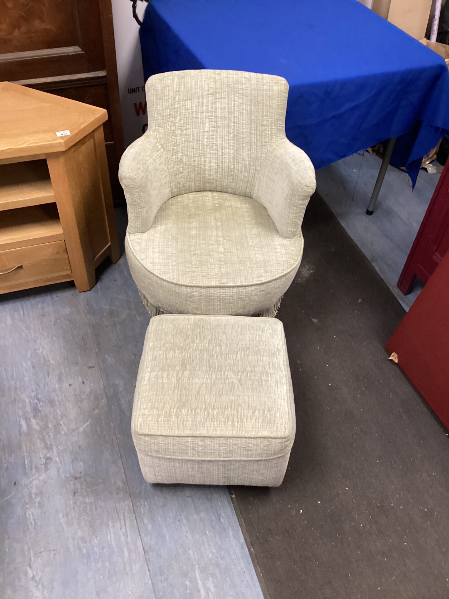 557 Vintage nursing chair with footstool