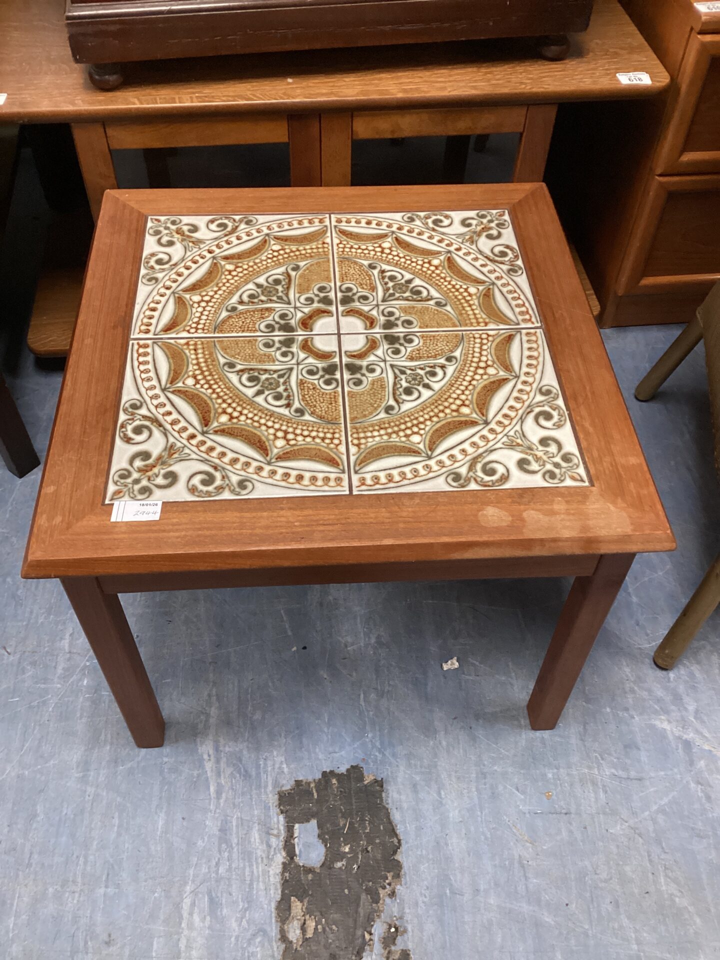 555 Tile topped side table