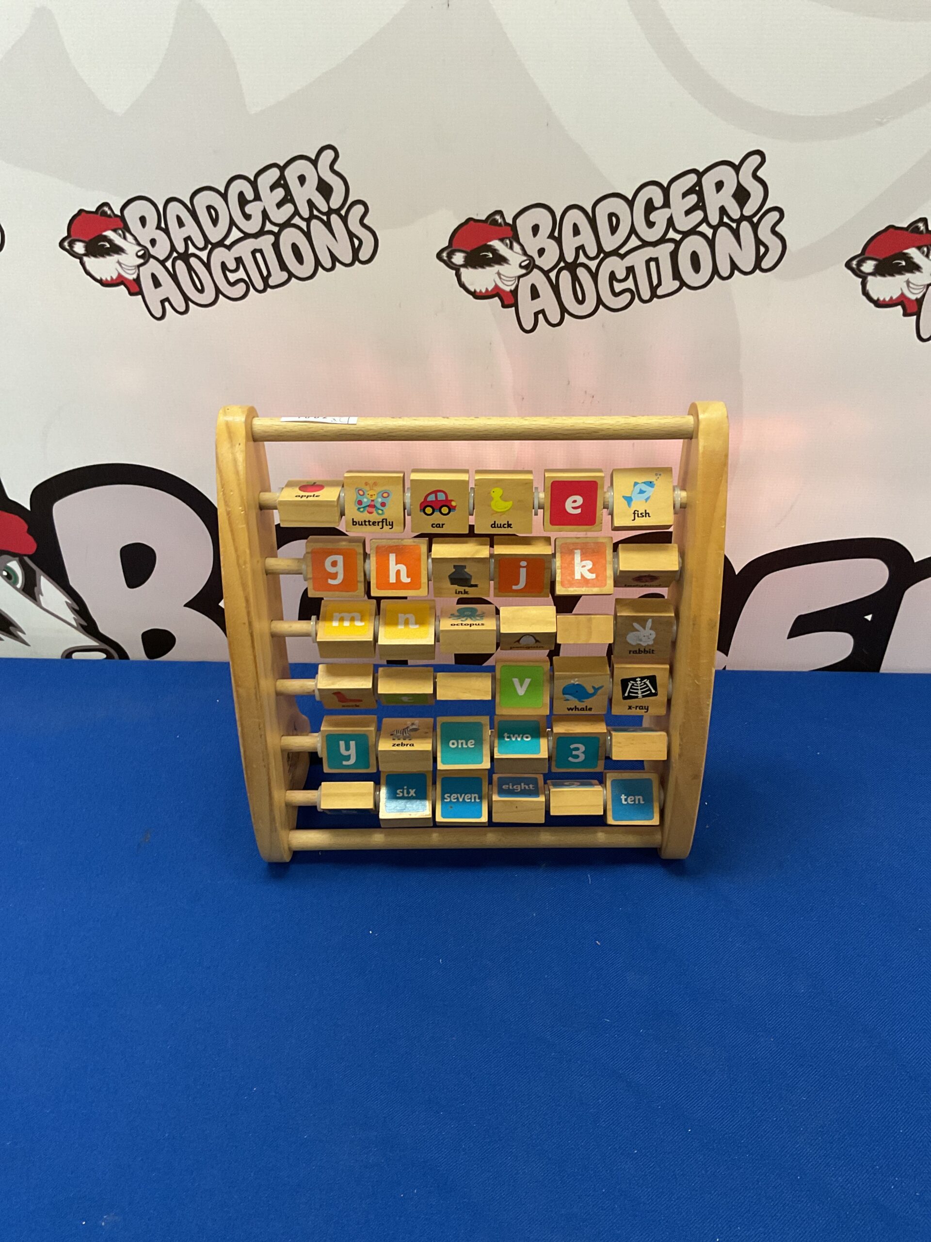 391 Wooden childrens block alphabet abacus