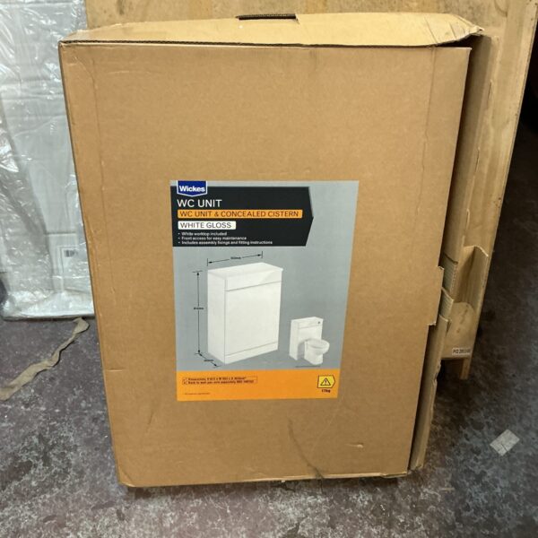 White Wickes WC unit with concealed cistern, presented as seen.