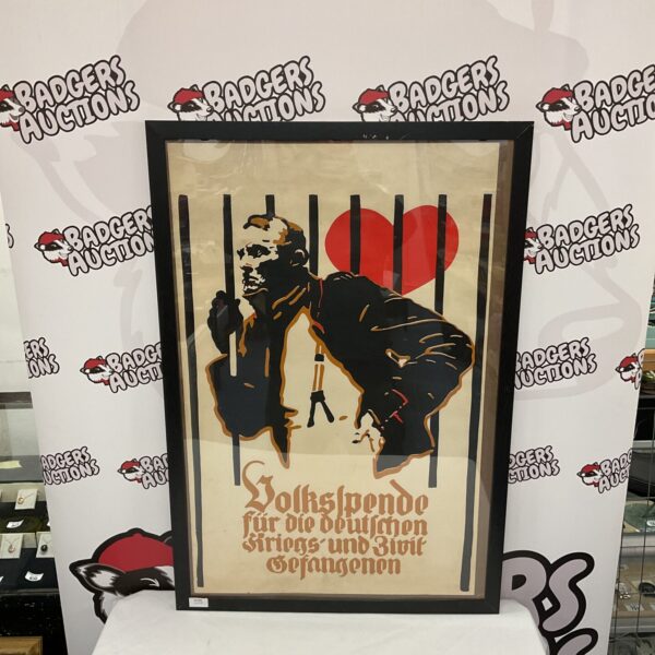 Original WWII German poster appealing for donations to prisoners of war.