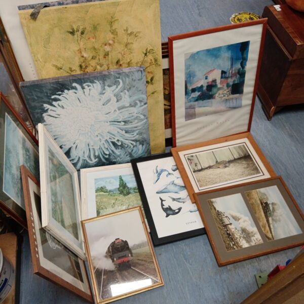 Large lot of framed prints & canvas prints