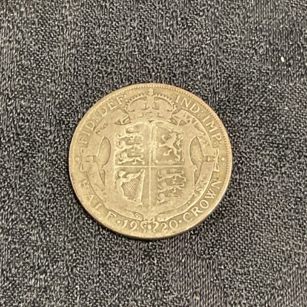 1920 British Half Crown coin obverse featuring King George V.