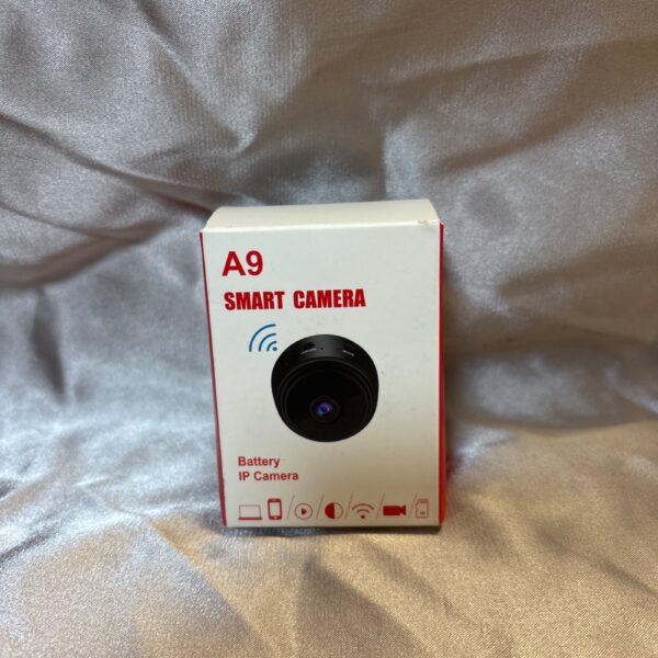 Boxed A9 smart camera for home security and monitoring.